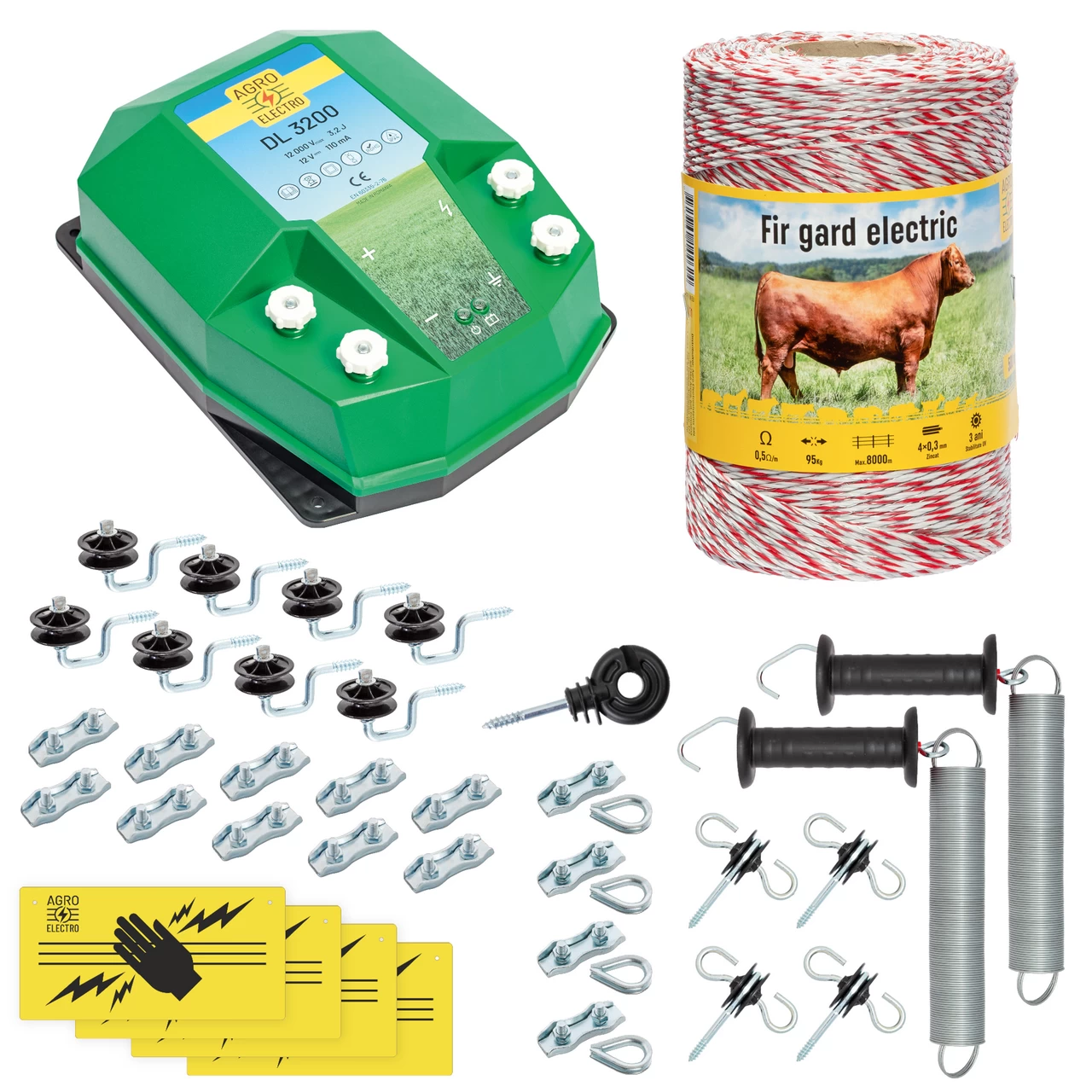 Kit completo recinto elettrico, 500 m, 3,2 Joule, per animali domestici :: 500 m