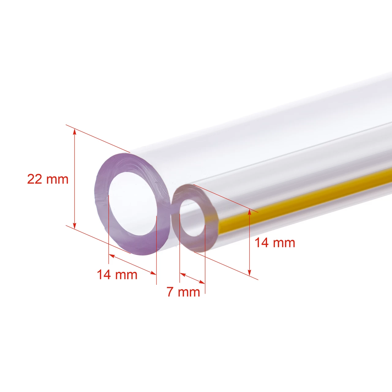 Tubo flessibile doppio a vuoto + latte per mungitrici, 14/22 + 7/14 mm