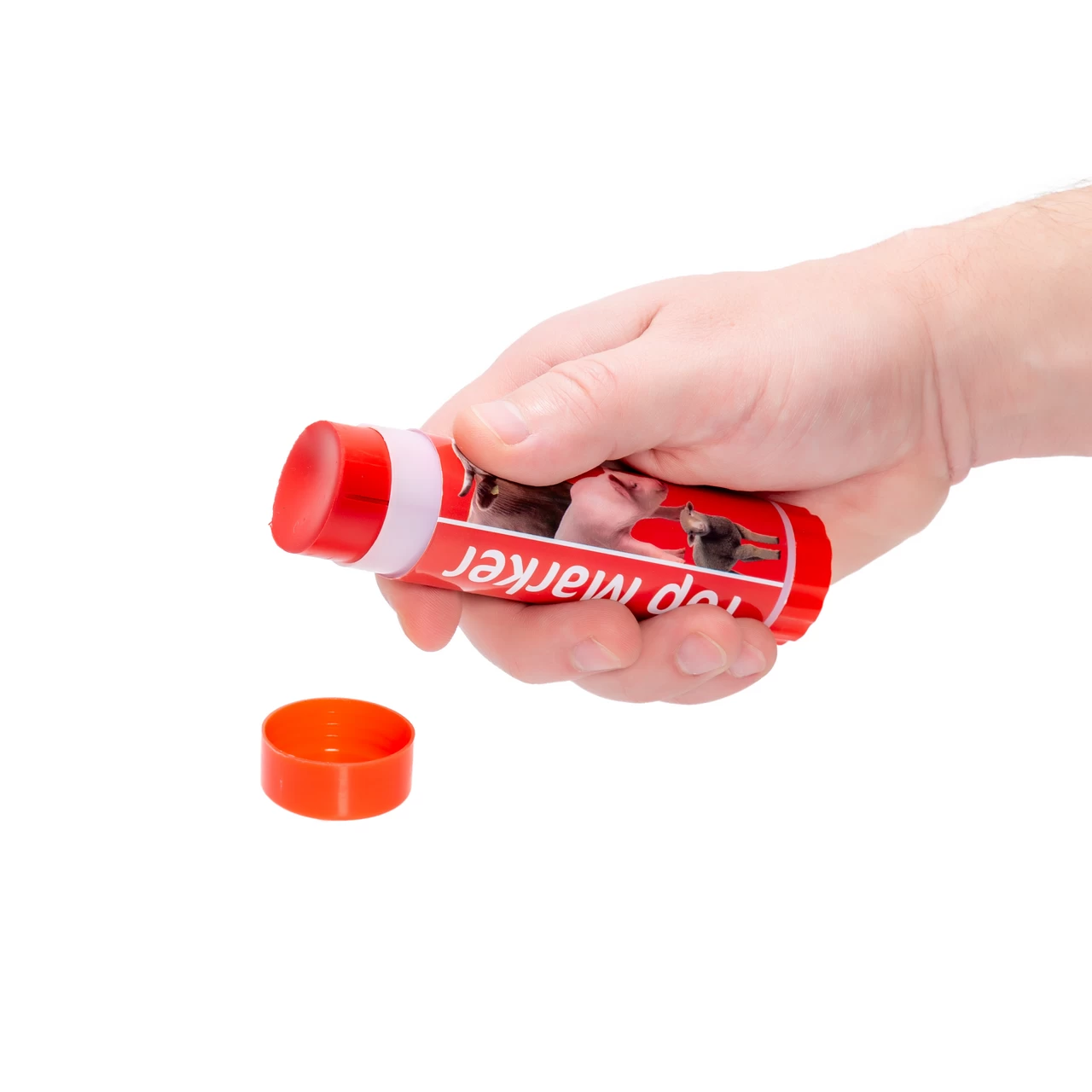 Matita rosso per la marcatura degli animali a breve termine TopMarker, 60 ml :: Rosso