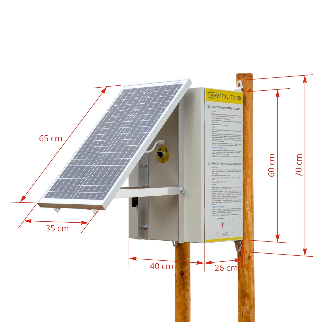 Elettrificatore recinto elettrico compatto DL 3200 con sistema solare 30 W