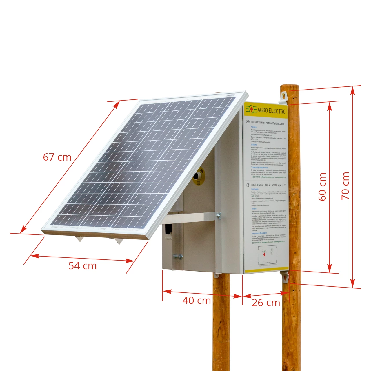 Elettrificatore recinto elettrico compatto DL 7200 con sistema solare 50 W