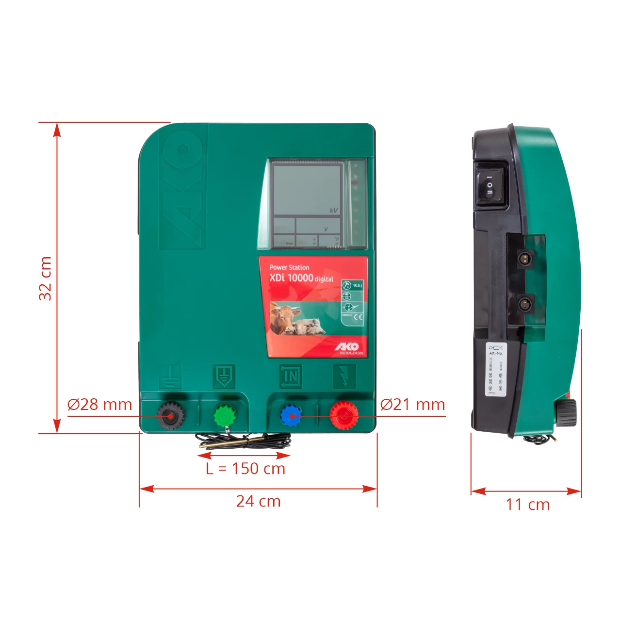 Elettrificatore AKO Power Station XDi 10000 digitale, 12/230 V, 10 Joule