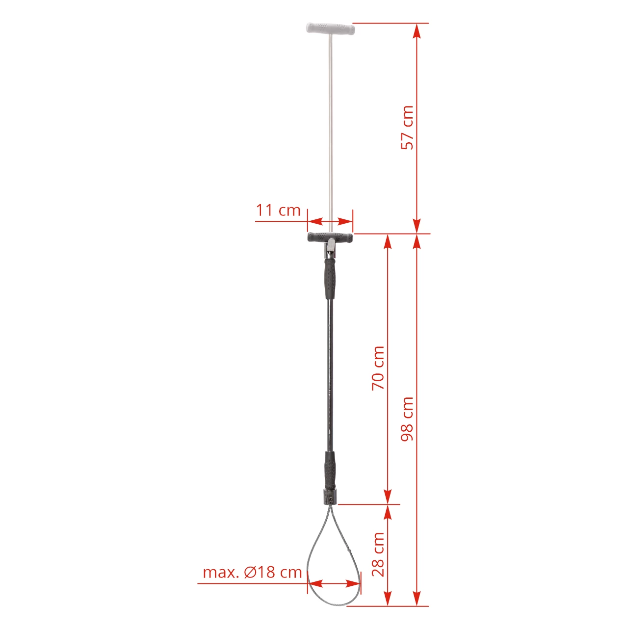 Barra di contenimento per suini, con maniglia, 60 cm