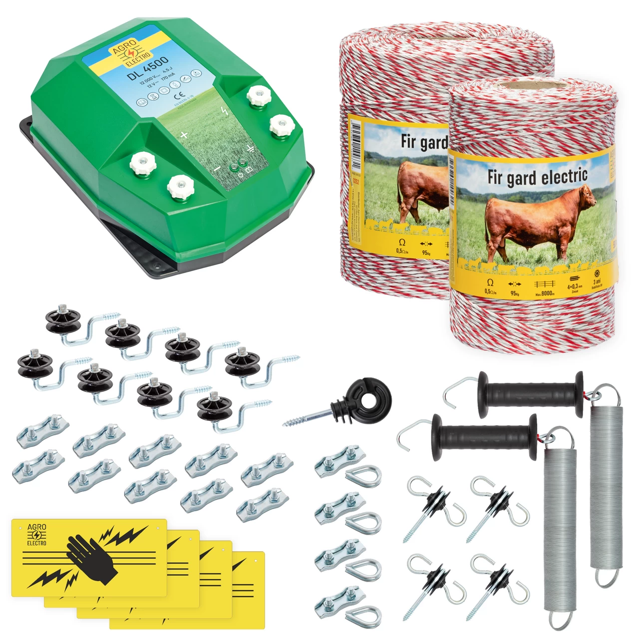 Kit completo recinto elettrico, 1500 m, 4,5 Joule, per animali domestici :: 1500 m