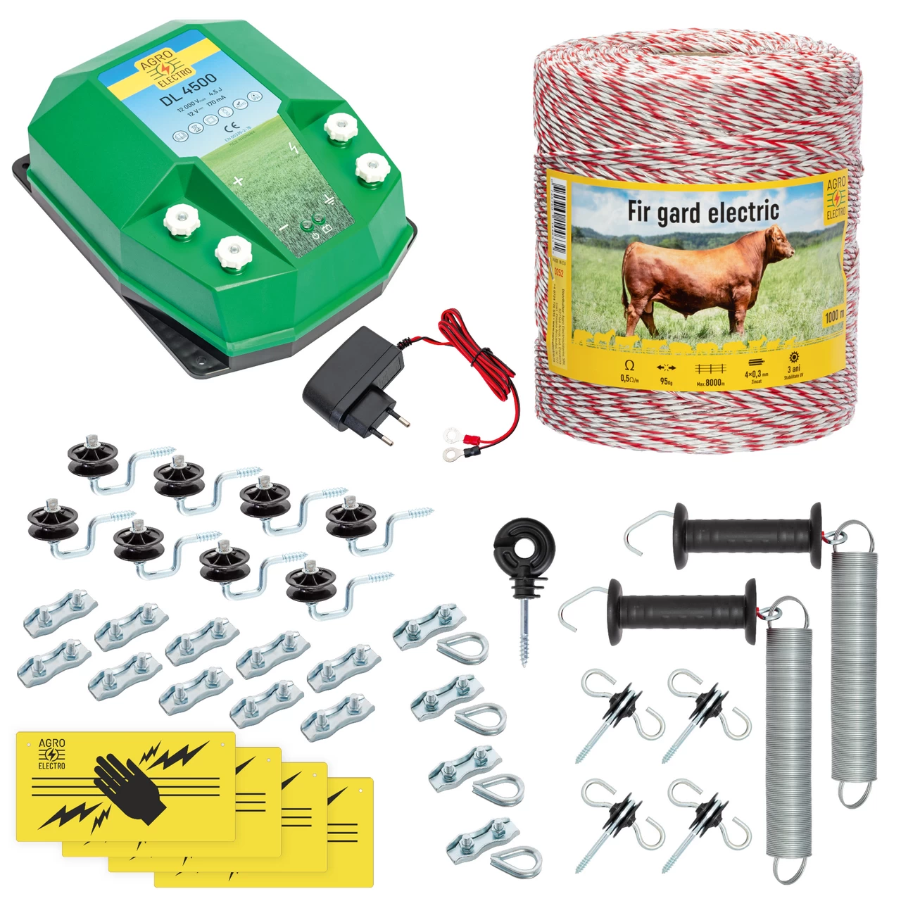 Kit completo recinto elettrico, 1000 m, 4,5 Joule, 230 V, per animali domestici :: 1000 m