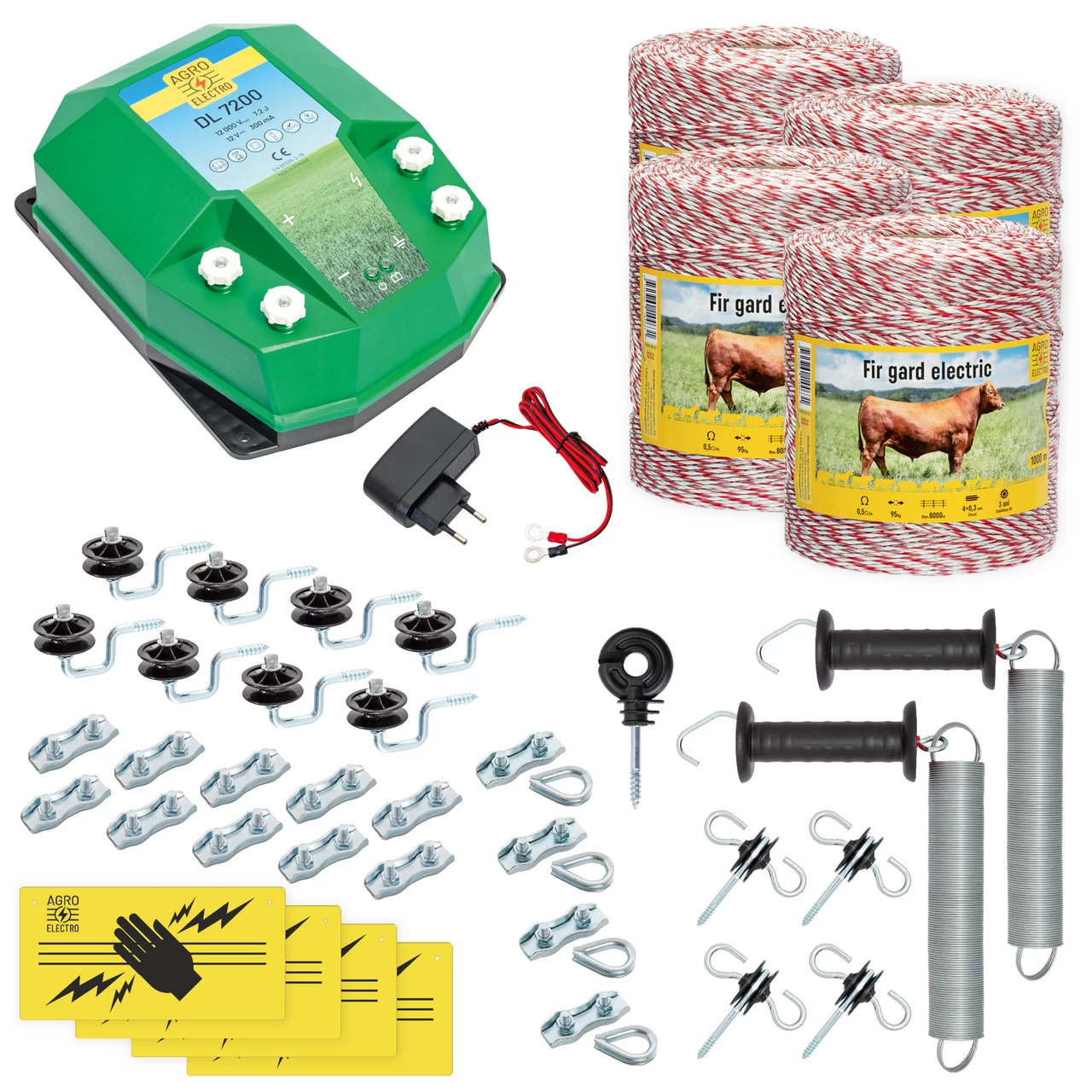 Kit completo recinto elettrico, 4000 m, 7,2 Joule, 230 V, per animali domestici :: 4000 m