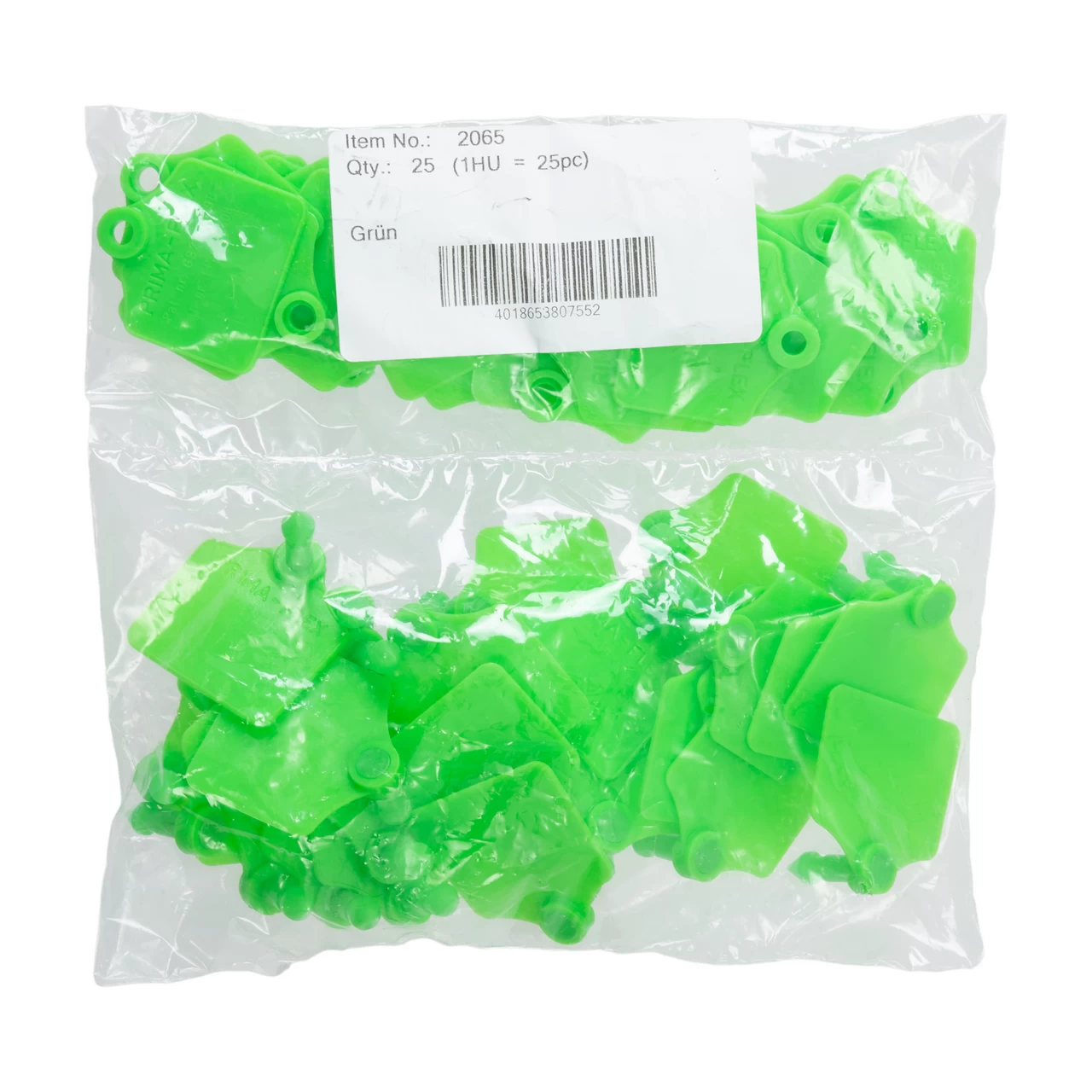 Set di marchi auricolari per pecore, Prima-Flex, verde, 4,4 × 4,6 cm, 25 paia :: Verde