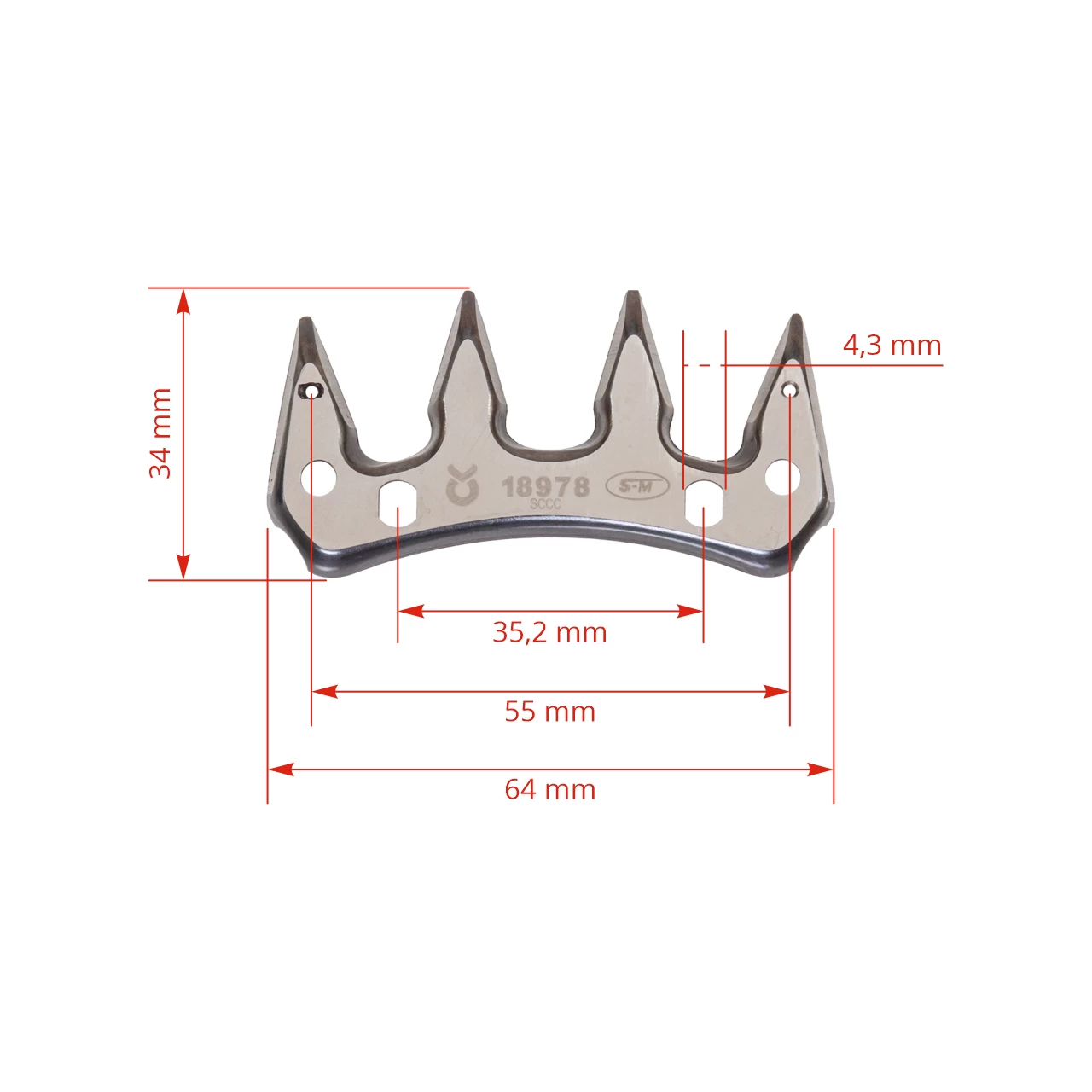 Testina superiore Constanta4, 4 denti