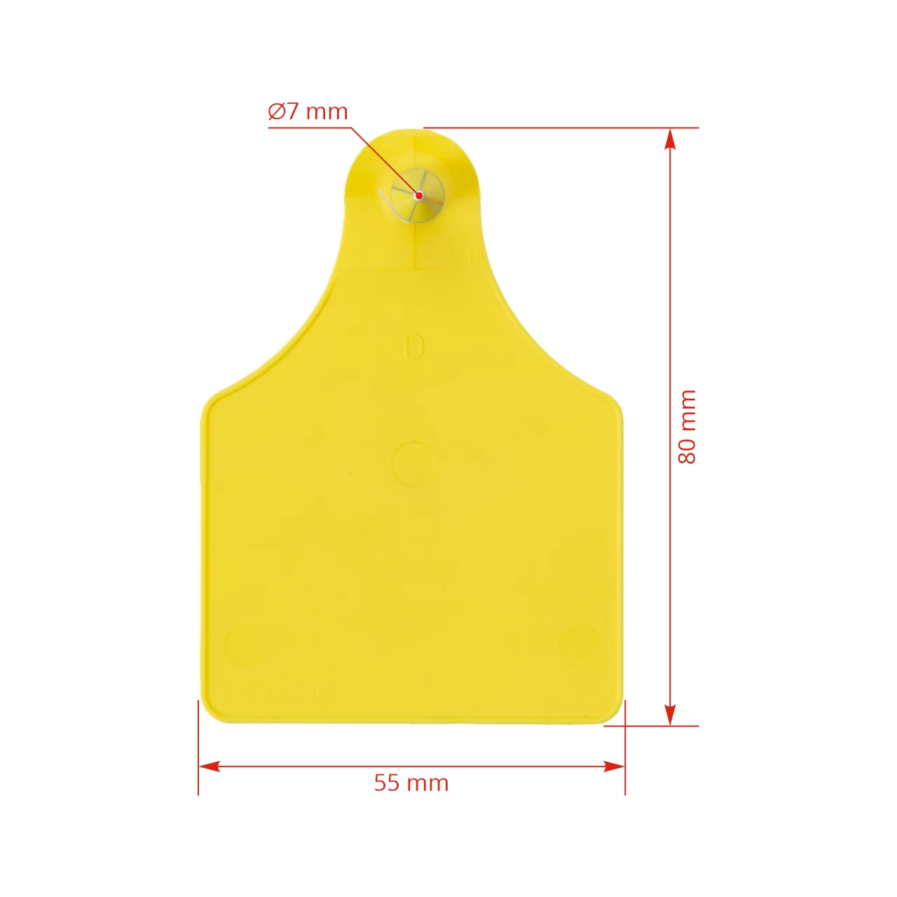 Set di marchi auricolari per bovini, FlexoPlus, giallo, 5,5 × 8 cm, 25 paia