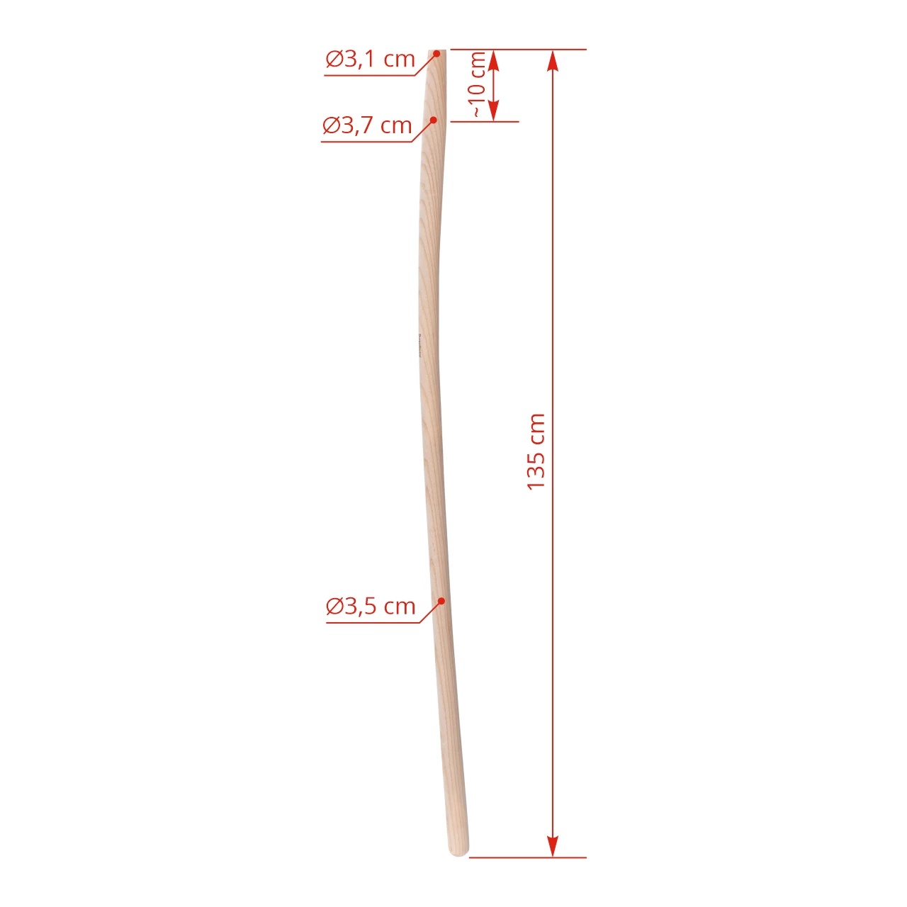 Gambo curvo per utensili (pala, forca, rastrello), 135 cm