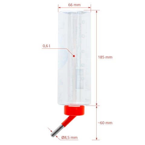 Abbeveratoio a biglia per roditori, 600 ml