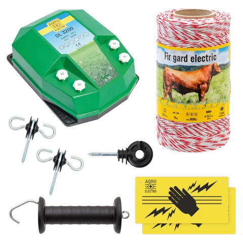 Kit di base recinto elettrico 250 m, 3,2 Joule, per animali domestici