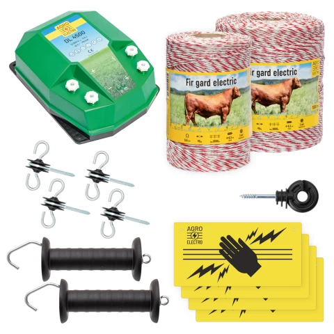 Kit di base recinto elettrico 1500 m, 4,5 Joule, per animali domestici :: 1500 m