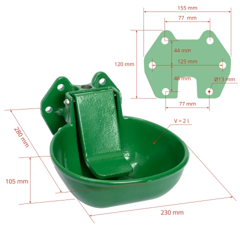 Abbeveratoio automatico di ghisa, 2 litri