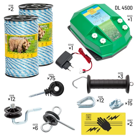 Kit recinto elettrico per apicoltori. Con DL 4500, alimentazione da 230 V