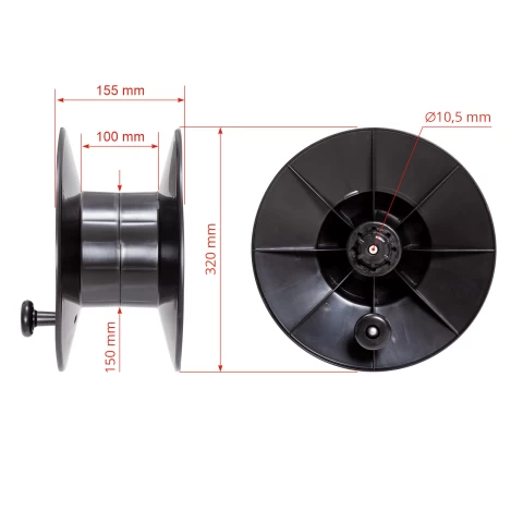 Avvolgitore con tamburo 30 × 12 cm telaio e tracolla