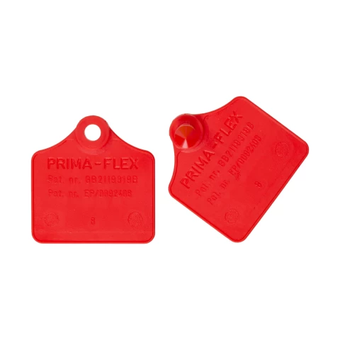 Set di marchi auricolari per pecore, Prima-Flex, rosso, 4,4 × 4,6 cm, 25 paia