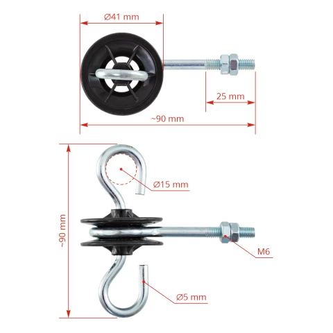 Isolatore cancello con gambo metrico M6