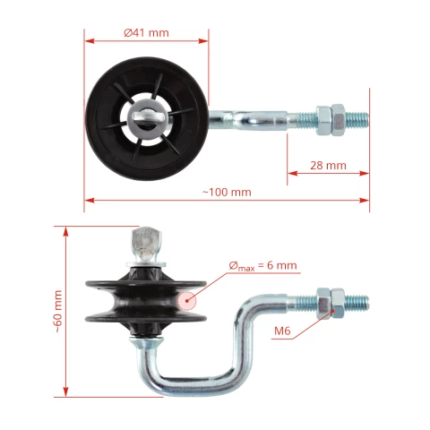 Isolatore per angolo con gambo metrico M6